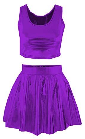 19 Colors Lady Sexy Nightclub 2 Piece Set Sleeveless Crop Top Pleated Mini Skirt