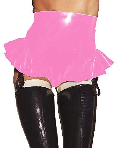 25 Colors High Waist PVC Shorts Lady Wide Leg Flare Shorts+Garter