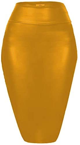 17 Colors High Waist Bandage Skirt Ladies Faux Leather Midi Skirt