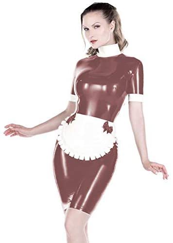 25 Colors Splicing Maid Cosplay Mini Dress Short Sleeve PVC Dress