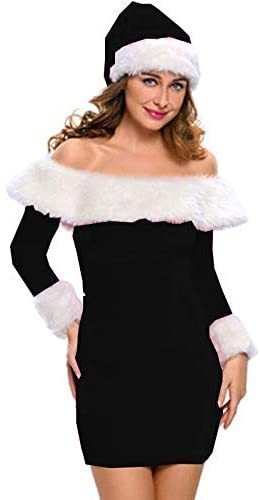 7XL Santa Claus Cosplay Dress Christmas Off Shoulder Velvet Dress