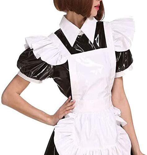 Plus Size Exotic Maid Cosplay Uniform Lolita Puff Sleeve Mini Dress