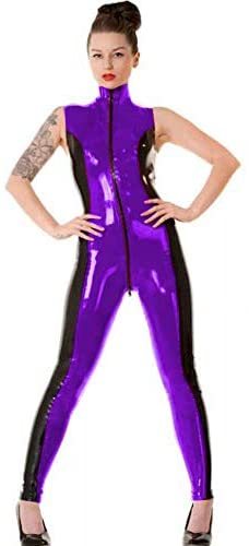11 Colors Zipper to Crotch Jumpsuit Women Patchwork Skinny Catsuit
