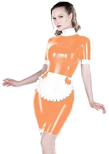 25 Colors Splicing Maid Cosplay Mini Dress Short Sleeve PVC Dress