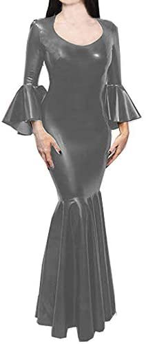 17 Color Flare Sleeve Long Dress Lady Elegant Mermaid Bodycon Dress