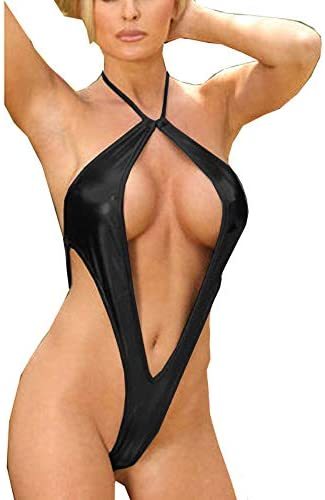 Halter Hollow Out Bodysuit Women Sexy Swimwear High Cut Monokini