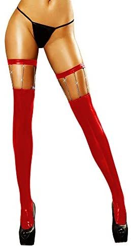 Plus Size Sexy Metal Chain Stockings Ladies Hollow Out Long Socks