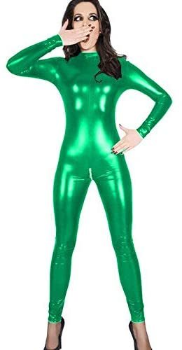 18 Colors Women Open Crotch Catwoman Catsuit Glitter Sexy Jumpsuit