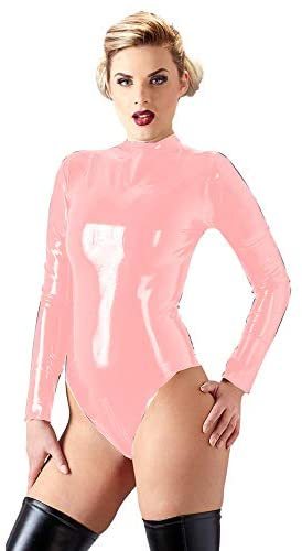 23 Colors Two Way Zipper Bodysuit Lady Sexy Long Sleeve PVC Open Crotch Jumpsuit