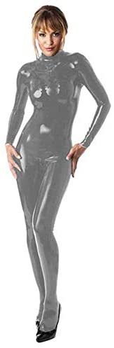 Slim Women High Neck Catsuit Faux Leather Footed Zentai Cat Costume