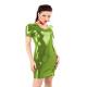 23 Colors Scoop Neck Short Sleeve PVC Mini Dress Lady Zipper Club Bodycon Dress