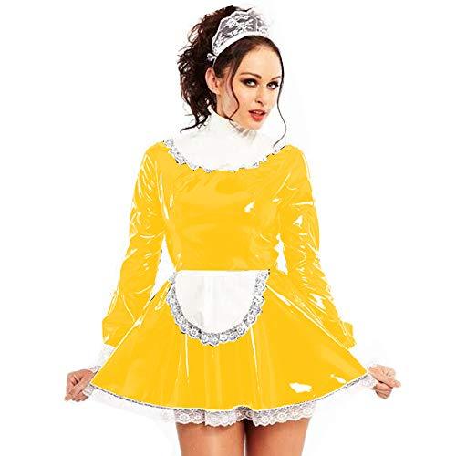 24 Colors Lace Splicing Maid Cosplay Dress Retro Dress with Apron