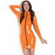Plus Size Simple Long Sleeve Mini Dress Wet Look PVC Pencil Dress