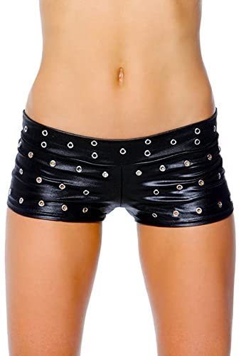 Women Sexy Mini Hot Pants Punk Faux Leather Shorts Stretchy Pole Dance Briefs