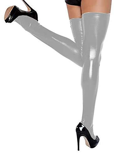 Plus Size Holographic Stretch Thigh High Stockings Laser Long Socks