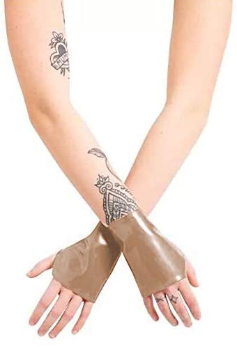 Plus Size S-7XL Women Short Fingerless Gloves Fashion Punk PVC Wrist Gloves
