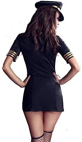 Women's Stewardess Costume Mini Dress Themed Party Lingerie Cosplay Uniform