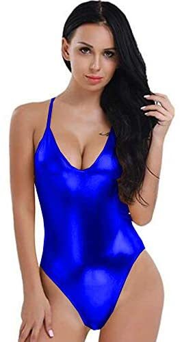 17 Colors Women High Cut Bodysuit Halter Criss Cross Back Leotard