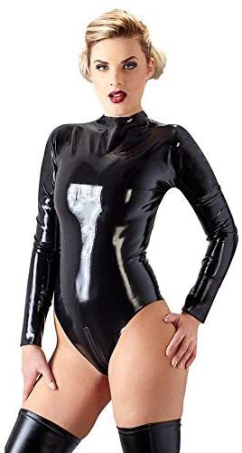 23 Colors Two Way Zipper Bodysuit Lady Sexy Long Sleeve PVC Open Crotch Jumpsuit