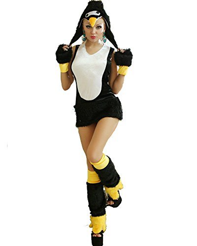 Women Penguin Animal Costume Christmas Halloween Party Fancy Dress