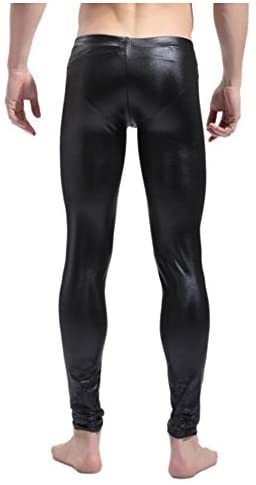 Men's Black/Red Faux Leather Tight Pants Leggings Sexy Trousers S-XL