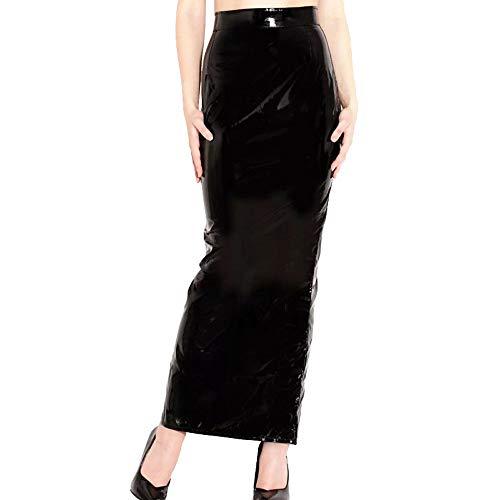 Sexy Women Bodycon PVC Skirt Gothic Club Pencil Split Long Skirt