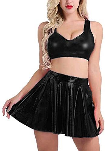 17 Colors Crop Top Pleated Skirt 2 Piece Set Dancing Mini Top+Skirt