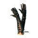 Wetlook Women's Elbow Lace Up Gloves Shiny Metallic Mitten Costume Prop