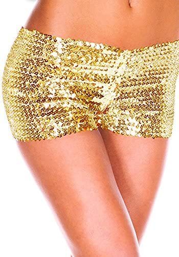 9 Colors Women's Shiny Sequin Mini Shorts Sexy Stretch Pants Clubwear