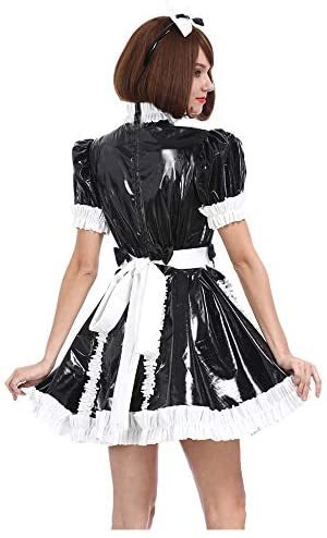 24 Color PVC French Maid Sweet Mini Dress Waitress Cosplay Uniform