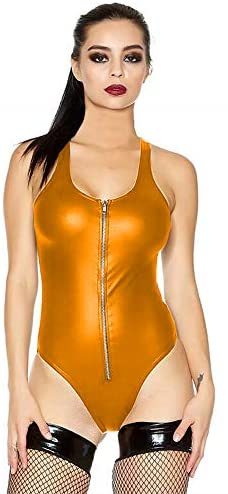 15 Colors Sleeveless Women Sexy Teddy Zipper Front Stretch Bodysuit