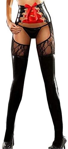 19 Color Lace Up Stockings Lady Lace Patchwork Crotchless Pantyhose