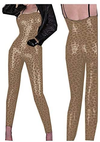 4 Colors Skinny Strapless Leopard Jumpsuit Spaghetti Strap Catsuit