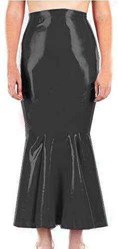 Plus Size High Waist Mermaid Skirt Cosplay PVC Long Fishtail Skirt