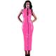 12 Colors Novelty Long Dress Women Sleeveless High Collar PVC Dress
