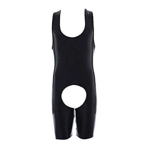 Open Crotch Leotard Men's Catsuit Sexy Sleeveless Bodysuit Teddies Lingerie