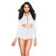 20 Colors Shiny Metallic Ladies Suit Zipper Long Sleeve Crop Top+Bodycon Shorts