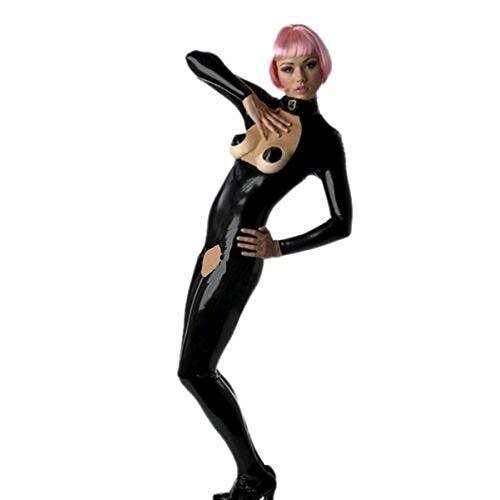 Women Sexy Catsuit Open Crotch Wet Look Plus Size Open Bust Bodysuit Jumspuit Halloween Costume