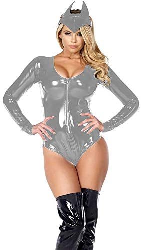 PVC Bodysuit with Headband Lady Cosplay Costume Cat Knight Catsuit