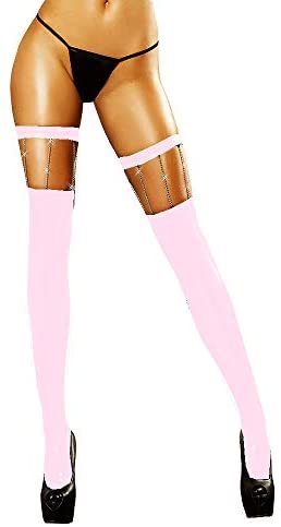 Plus Size Sexy Metal Chain Stockings Ladies Hollow Out Long Socks