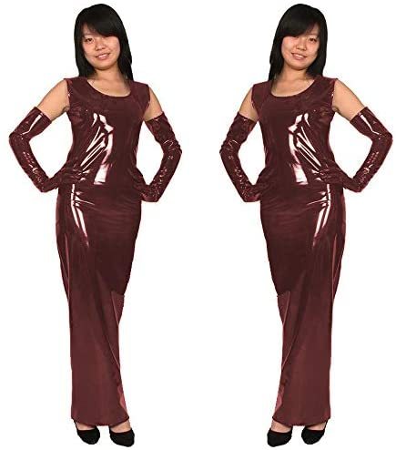 12 Colors Women Long Dress with Gloves Simple Sleeveless Maxi Dress