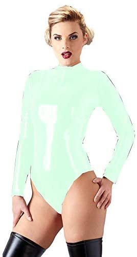23 Colors Two Way Zipper Bodysuit Lady Sexy Long Sleeve PVC Open Crotch Jumpsuit