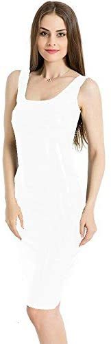 Plus Size Simple Backless Tank Dress Ladies PVC Skinny Midi Dress
