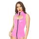 Plus Size Zip Open Crotch Bodysuit Women Lace Up Neck PVC Catsuit