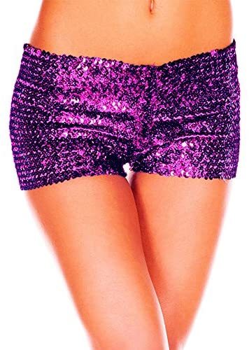 9 Colors Women's Shiny Sequin Mini Shorts Sexy Stretch Pants Clubwear