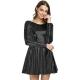 Plus Size Pleated Mini Dress Ladies Fashion Vestido A-line Dress