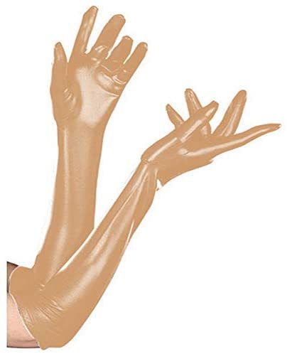 Sexy Five Finger Long Gloves Unisex Shiny Faux Leather Elbow Gloves