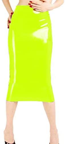23 Colors Novelty Open Buttock Skirt Nightclub Hollow Out PVC Wetlook Midi Skirt