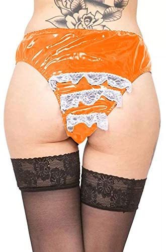 Novelty PVC Women Briefs Lace Underpants Sexy Elastic Waist Panties