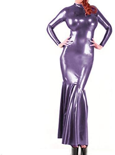 22 Colors Long Sleeve PVC Mermaid Dress Women Sexy Trumpet Vestido